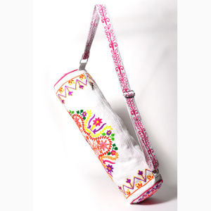 NEW Boho Embroidered Large Cotton Canvas Yoga Bag